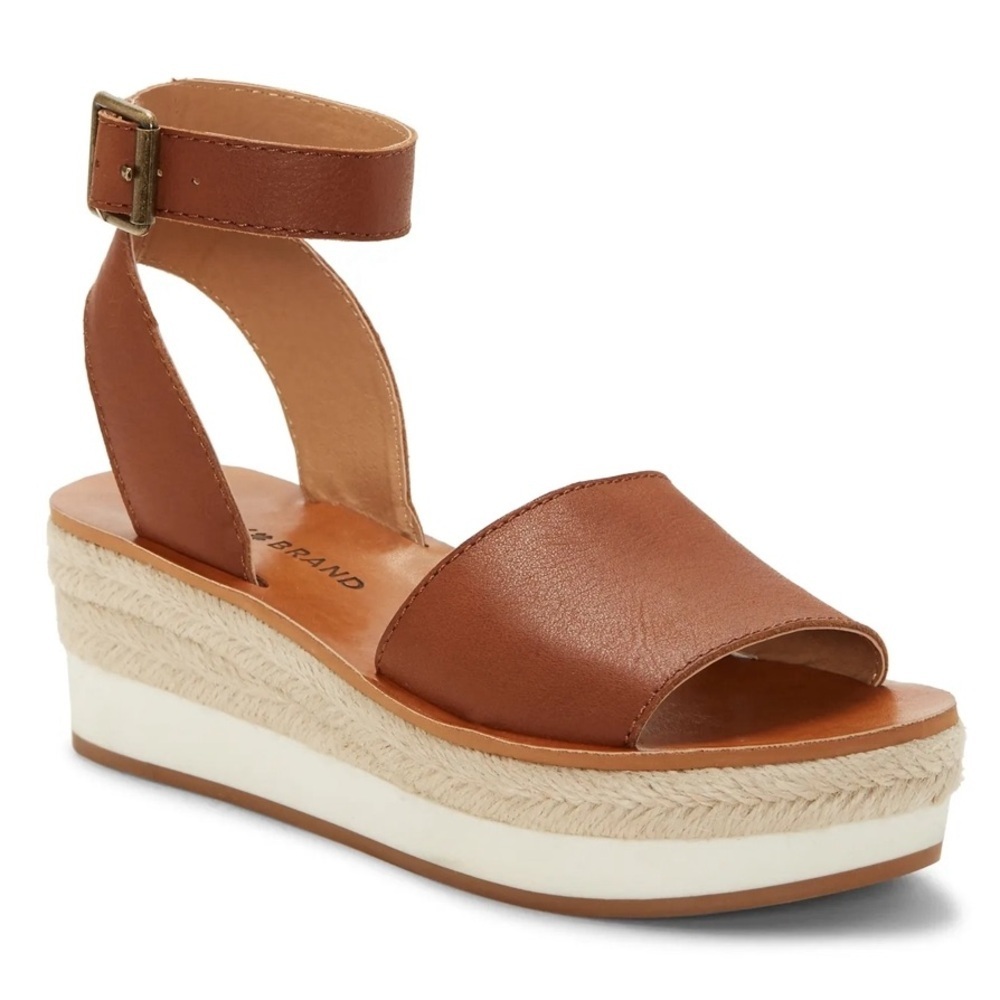 Lucky Brand Joodith Leather Platform Wedge Sandal